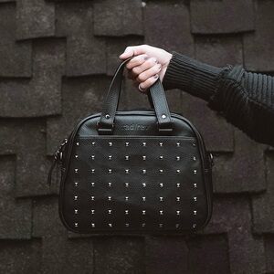 RADrev Black Studded Crossbody Handbag Pebble Black